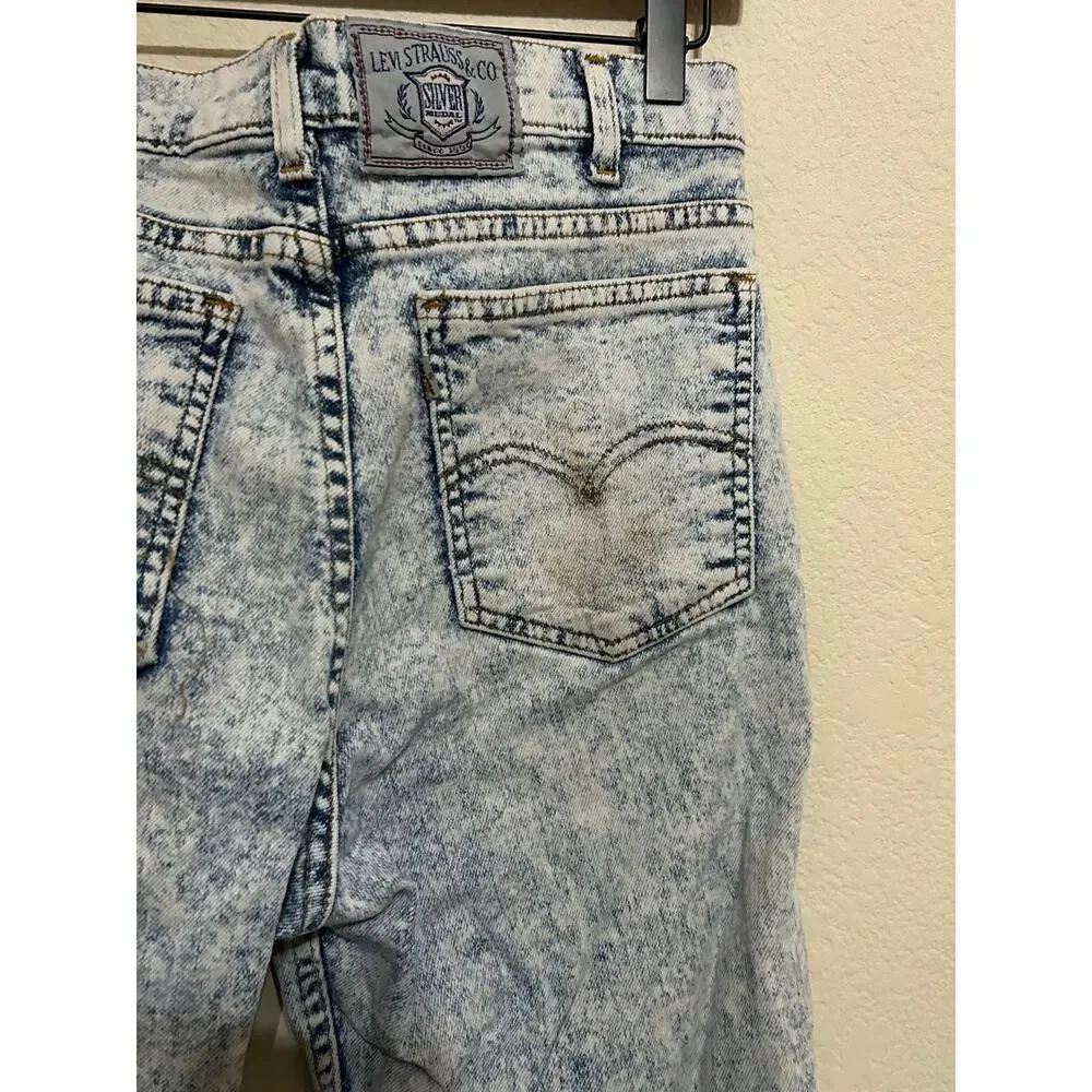 Vintage Levi's Silvertab Acid Washed Jeans Mens Size 32x32 Baggy Made in USA